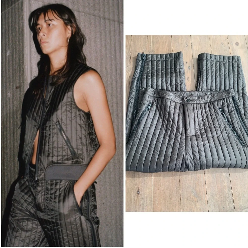 Moose Knuckles X Eckhaus Latta quilted pants in beluga brown NWT